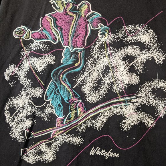 Vintage Whiteface Mountain Ski Black Long Sleeve Tee - Picture 2 of 4